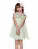Chiffon Knee Length Flower Girl Dress With Rosebuds